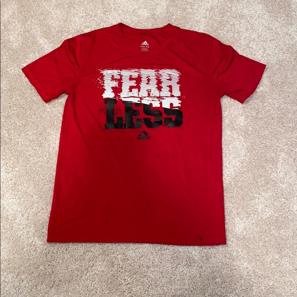 red adidas work out tee